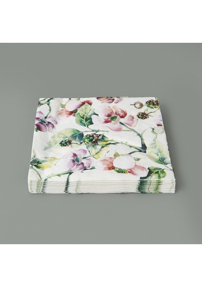 Excellentt Houseware 16'lı Çiçekli Peçete Seti - Asorti - 33x33 Cm Renkli