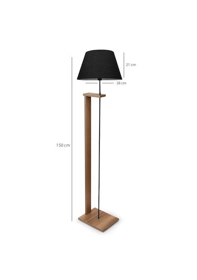 Homing Pi Ahşap Gövdeli Siyah Kumaş Başlıklı Lambader Ayd-3130