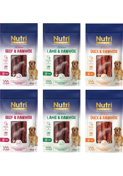 Nutri Canin Rawhide 3 Çeşit Karma Köpek Ödülü 80 Gr. X 6 Adet