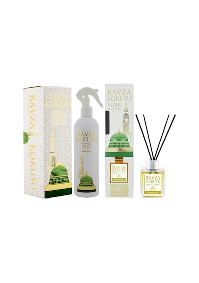Esved Medine Ravza Kokusu Sepeti 400 Ml Sprey + 100 Ml Çubuklu Oda Kokusu Medine Ravza