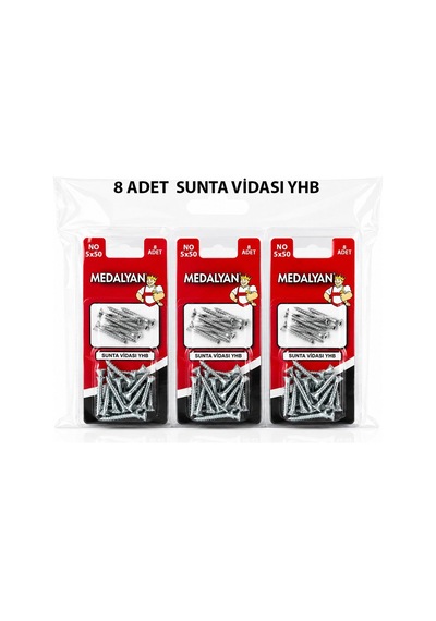 Medalyan Dl-07 Sunta Vidası 5x50 - 8 Adet- 12'li Paket Diğer