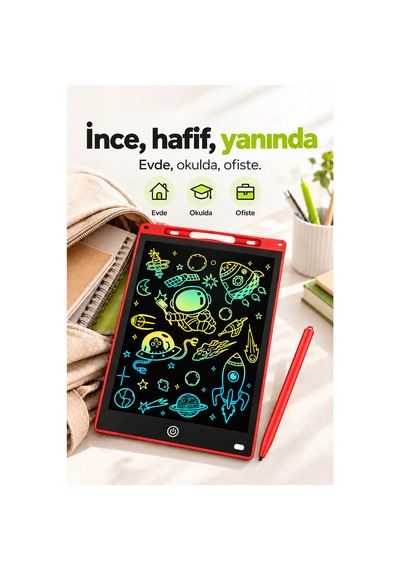 Npo Blic Btb5k 12" Lcd Renkli Ekranlı Kalemli Akıllı Çocuk Yazı Tahtası Ve Grafik Çizim Tableti