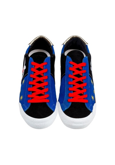 Kadın Vegan Deri Mavi Sneakers - Matisse Tasarım Çok Renkli