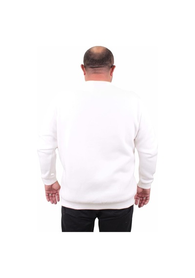 Moc Grande Mocgrande Erkek Büyük Beden Sıfır Yaka Sweat Conture Club 23203 Ekru