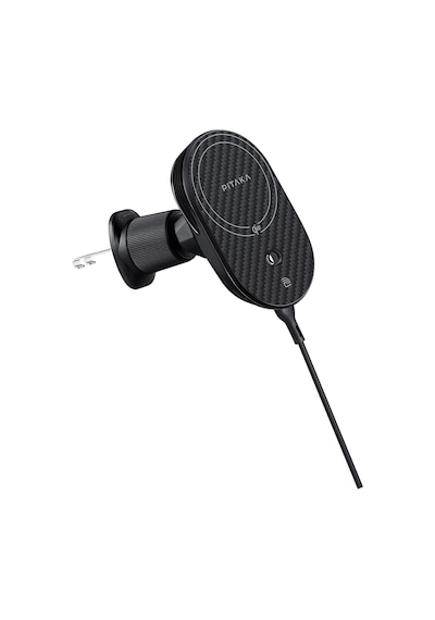 Pitaka Magez Pro 2 Magsafe Şarj Özellikli Qi2 Teknolojili Aramid Fiber Araç Telefon Tutucu Siyah