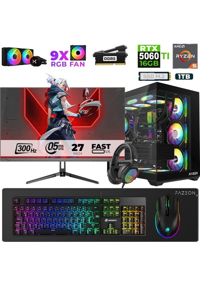 Xaser Star X330 R5-7500F 16 GB 1 TB M.2 NVMe SSD 16 GB RTX5060Ti 27" Free Dos Dizüstü Bilgisayar