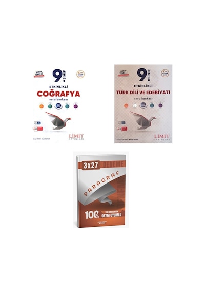 2027 Limit 9. Sınıf Coğrafya Etkinlikli Maarif + Edebiyat Türk Dili Ve Edebiyatı Soru + Ankapade 3'lü Set
