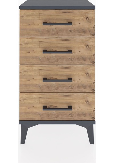 Arges Komodin 4 Çekmeceli 44x30x80 Antrasit-çam Antrasit