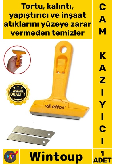 Camkazıyıcı 100 Mm Boya Sökücü Çok Amaçlı Profesyonel Cam Kazıma Bıçağı 2 Adet Yedek Bıçak Hediyeli 484463