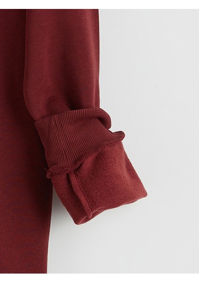 Lcwaıkıkı Classic Bordo Dik Yaka Uzun Kollu Erkek Kalın Sweatshirt
