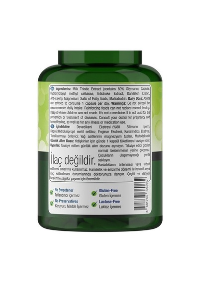 Natures Supreme Milk Thistle Complex 30 Kapsül Aromasiz