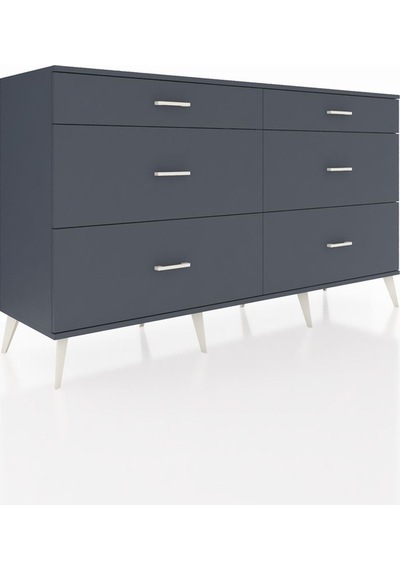 Hyperion Konsol 6 Çekmeceli 176x44x99 Antrasit-antrasit Antrasit-antrasit