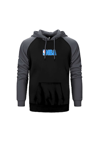 Basketlogo Gri Renk Reglan Kol Kapşonlu Sweatshirt Gri