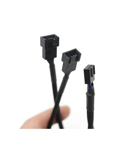 1 To 2 Çoğaltıcı 25cm Fan Uzatma Kablosu Y Tip 4 Pin 3 Pin Bilgisayar Kasa Anakart Ekran Kartı