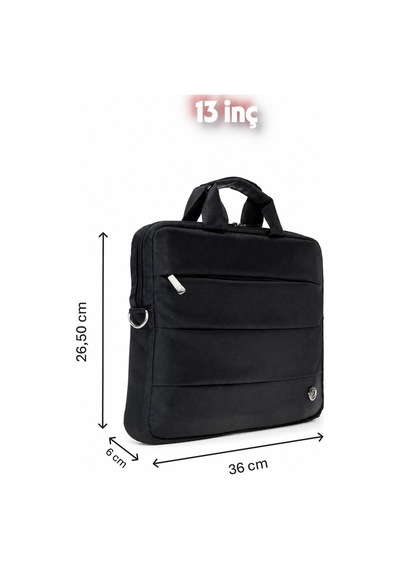 Plm Canyoncase 13 İnç Laptop Dizüstü Bilgisayar Evrak Çanta-siyah