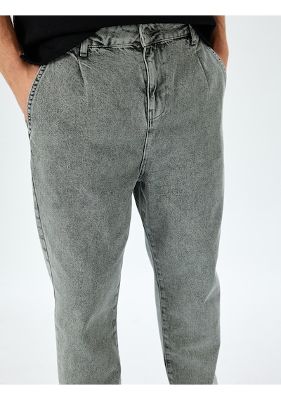 Koton Pamuklu Loose Fit Jean Pantolon - Steve Jean Gri 5sam40056ıd Gri