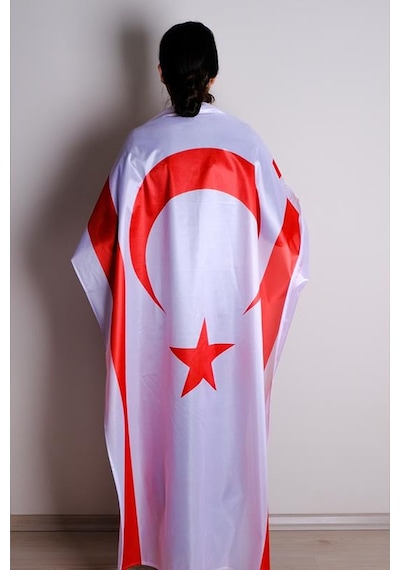Kıbrıs Milli Gönder Bayrağı Raşel Kumaş Dijital Baskı 70x105 cm