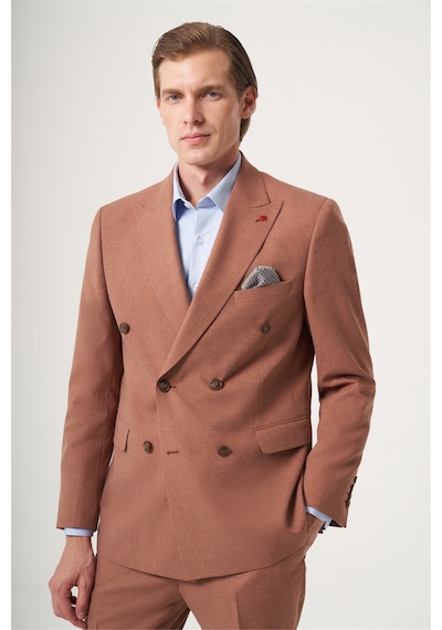 İmza Tarçın Kırlangıç Yaka Kruvaze 6 Drop Slim Fit Tam Astar Esnek Takım Elbise 1001260902