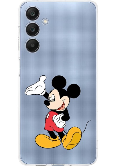Samsung Galaxy A26 İle Uyumlu Mickey Mouse 3 Baskılı Kamera Korumalı Şeffaf Kılıf Şeffaf