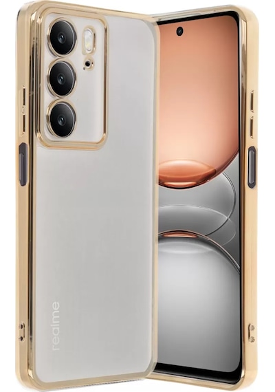 Newface Realme C75 4g Kılıf Razer Lensli Silikon - Gold Altın