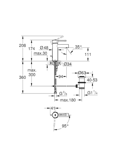 Grohe Essence S-Boyut Lavabo Bataryası Krom 23379001