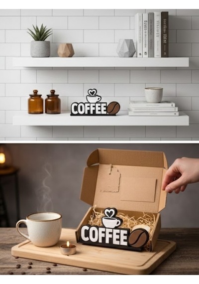 3dprototürk Kahve Köşesi Coffee Yazılı Dekoratif Masaüstü Biblo