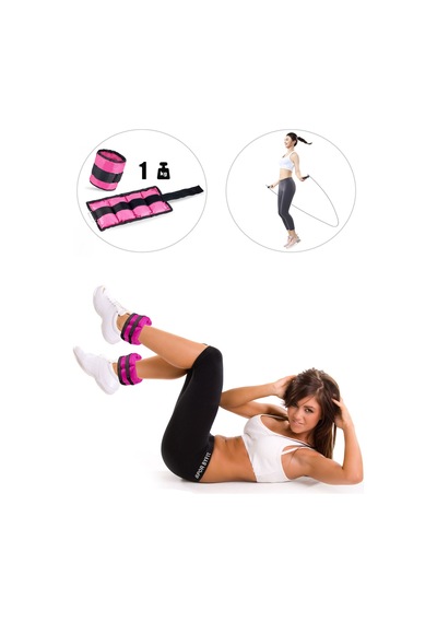 1 Kg X 2 Adet Pembe El Ayak Bileği Ağırlığı + Atlama İpi Pembe