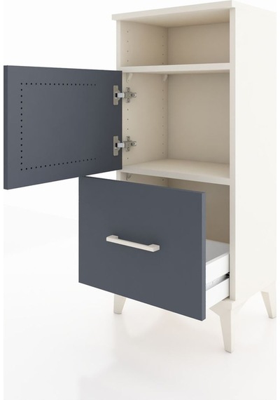 Arges Komodin 2 Raflı Tek Çekmeceli 2 Kapaklı 44x30x96 Aytaşı... Aytaşı
