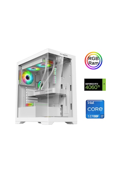 Xaser XSR910 i7-12700F 32 GB 1 TB M.2 Nvme SSD 8 GB RTX4060Ti 27" Dos Masaüstü Oyuncu Bilgisayarı