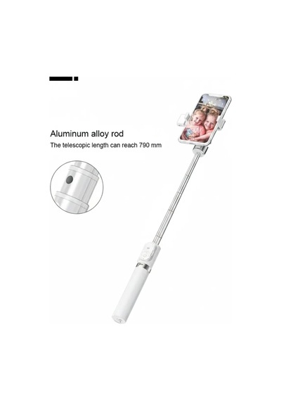 Led Işıklı Selfie Çubuğu Bluetooth Kumandalı Kablosuz Tripot Selfie Monopod Selfie Stick Beyaz Lisinya