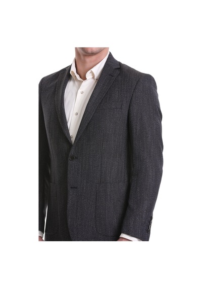 Hatemoğlu Lacivert Slim Fit Mono Yaka Klasik Ceket