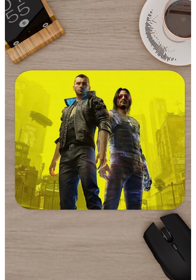 Cyberpunk 2077 Kaymaz Dikişli Kauçuk Oyuncu Mousepad V1 - 22x18 Gaming Mouse Pad Fare Altlığı