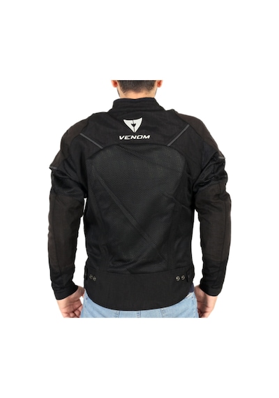 Venom Motosiklet Montu Rock Cordura Erkek Siyah Fileli Motorcu Mont