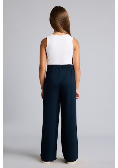 Defacto Beli Lastikli Önü Dikişli Wide Leg Modal Eşofman Altı Kız Çocuk I2267a826aunv163 Lacivert-nv163