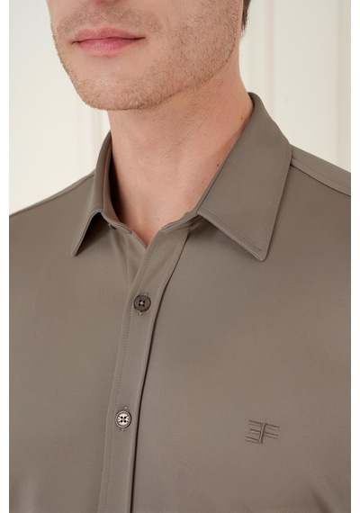 Efor G 1580 Slim Fit Vizon Klasik Gömlek Vizon