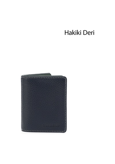 Gönderi(R) Gönderir Laciye Yeşil Gön Hakiki Deri Unisex Kartlık 06499 Lacivert