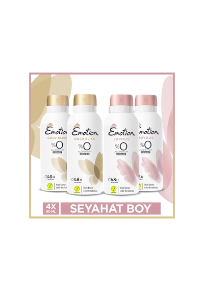 Emotion Gold Bliss & Joyous Seyahat Boy Kadın Deodorant Seti 4x90 Ml