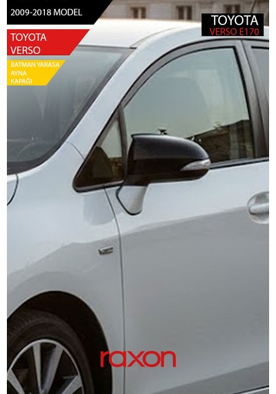 Toyota Verso 2009-2018 Batman & Yarasa Ayna Kapağı Parlak Piano Black Sport
