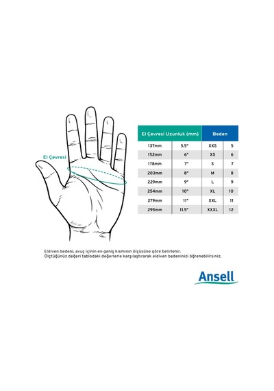 Ansell 48-101 Pu Eldiven No : 10