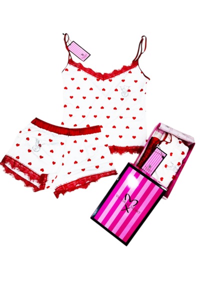 Victoria's Secret Bayan Yazlık Şortlu 2"li Pijama Takımı Beyaz