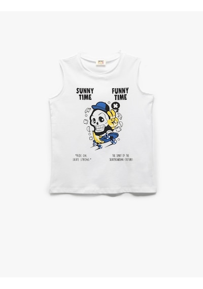 Koton Kids Beyaz Erkek Çocuk Kolsuz T-shirt 5skb30003tk Beyaz