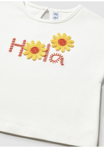 Kız Bebek T-shirt Ekru