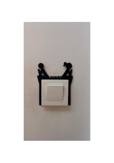 Lavabo Yazılı Dekoratif Anahtar Çerçevesi - Priz Üstü Figürlü Dekoratif 3d Baskı /plastik 2 Adet