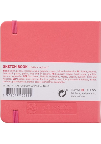 Talens Sketchbook Sert Kapak Eskiz Çizim Defteri 12x12 Cm. Coral