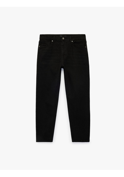 Koton Normal Bel Beş Cepli Pamuklu Tapered Jean Pantolon - Joe Jean Siyah 7wam40451nd