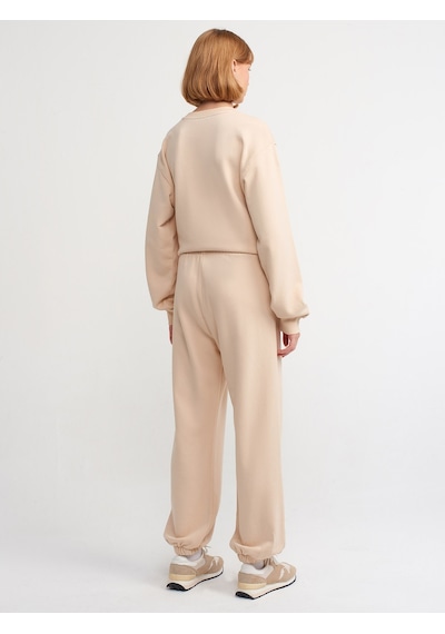 Dilvin Basic Jogger Pantalon  Bej Açık Bej