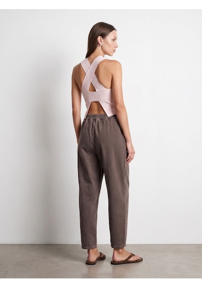 Dilvin 72349 %100 Pamuk Beli Lastikli Jean-kahve