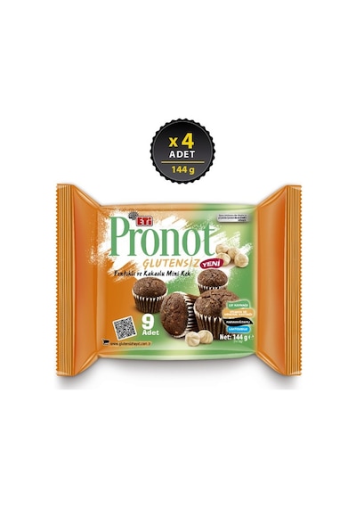 Pronot Glutensiz Fındıklı Ve Kakaolu Mini Kek 144 G X 4 Adet