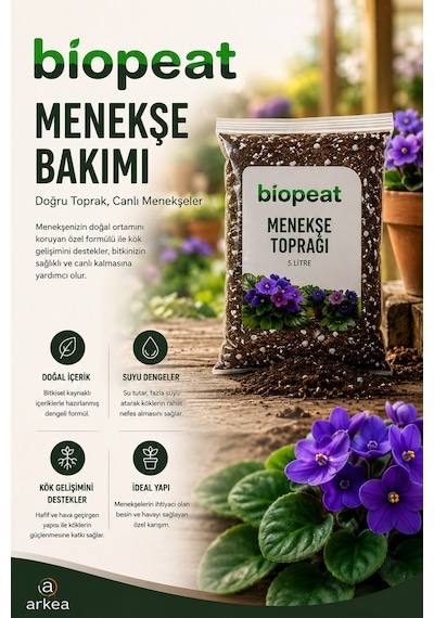 Menekşe Toprağı 5 Litre Hava Geçirgen Özel Karışım Menekşe Ve Salon Bitkileri İçin 1000