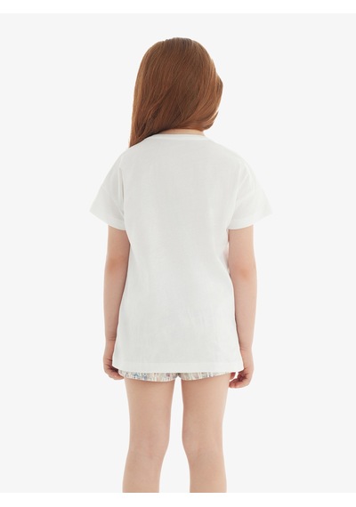 Blackspade Kız Çocuk T-shirt 60571 - Beyaz Beyaz